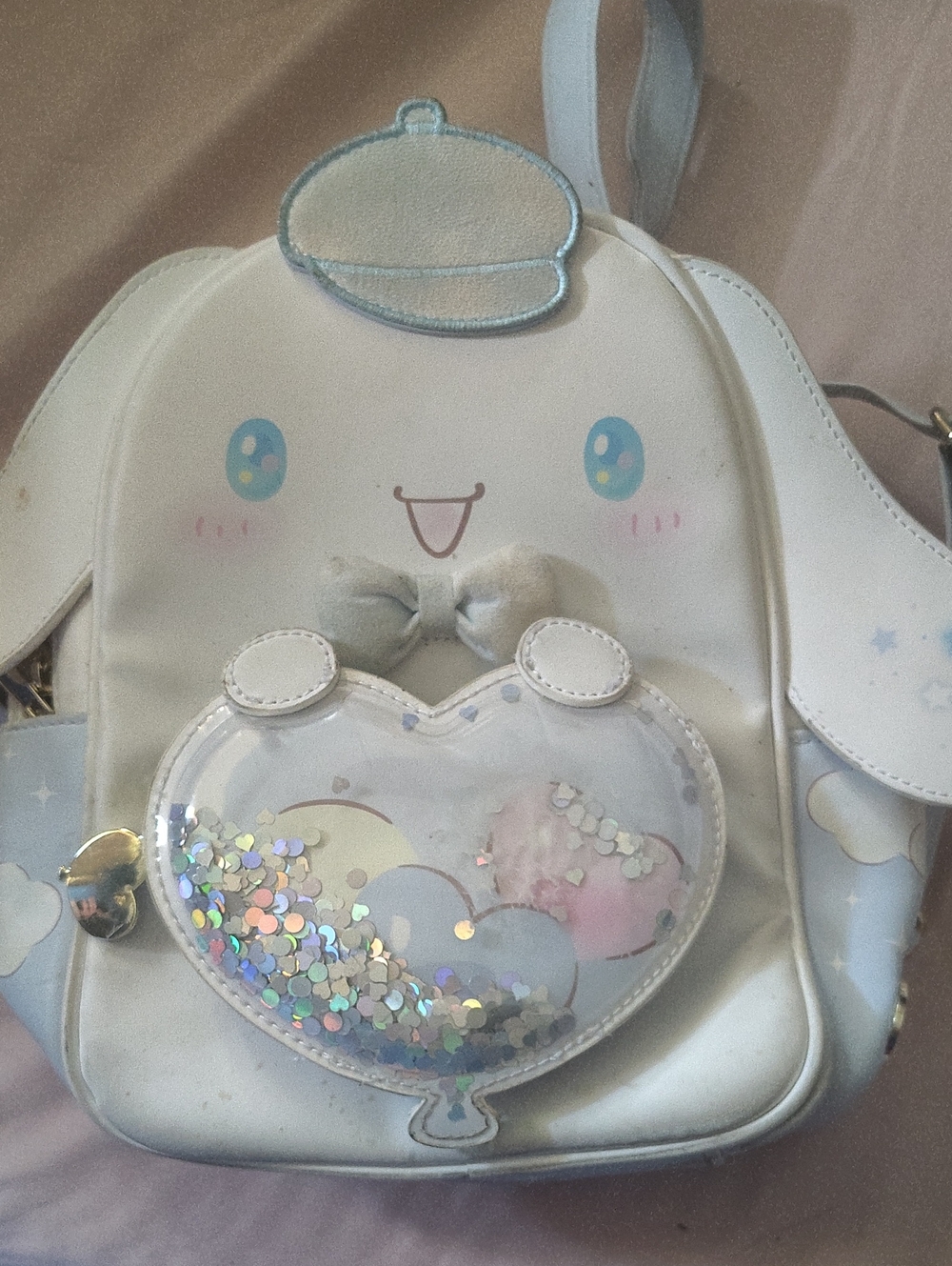 Sanrio Cinnamoroll Pastel Blue & White Heart Shaker Mini Backpack